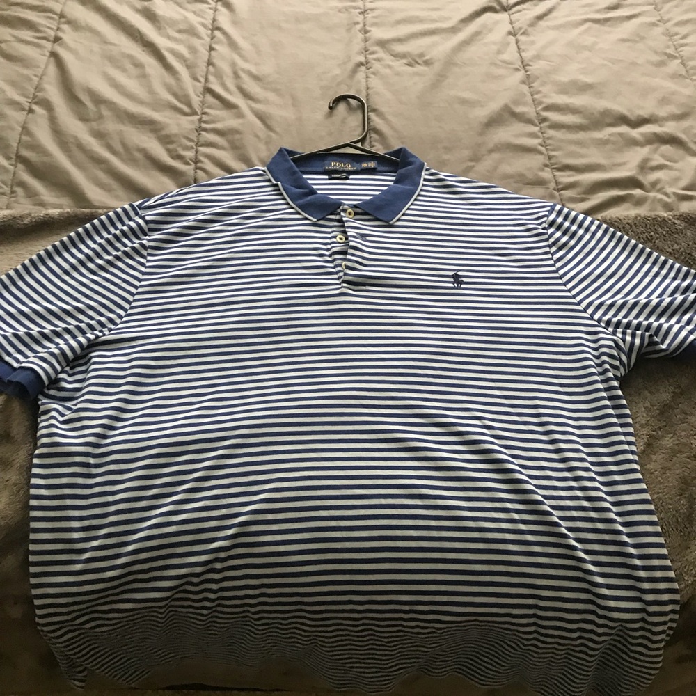 Xxl blue striped polo